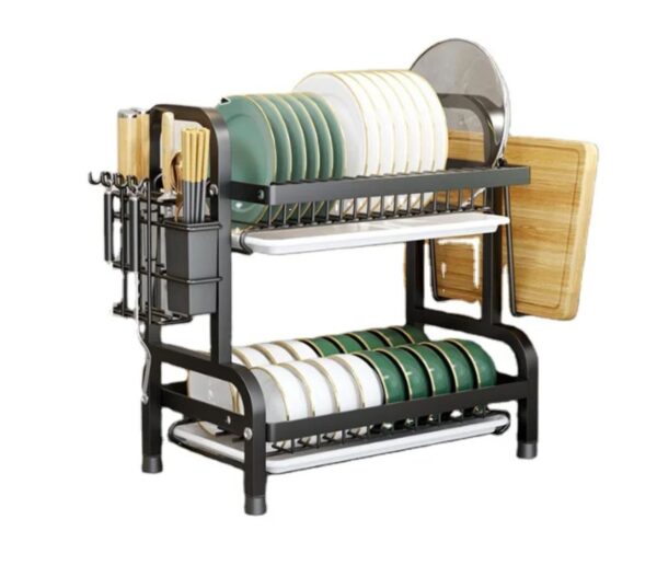 2-Tier Heavy-Duty Stainless Steel Dish Rack