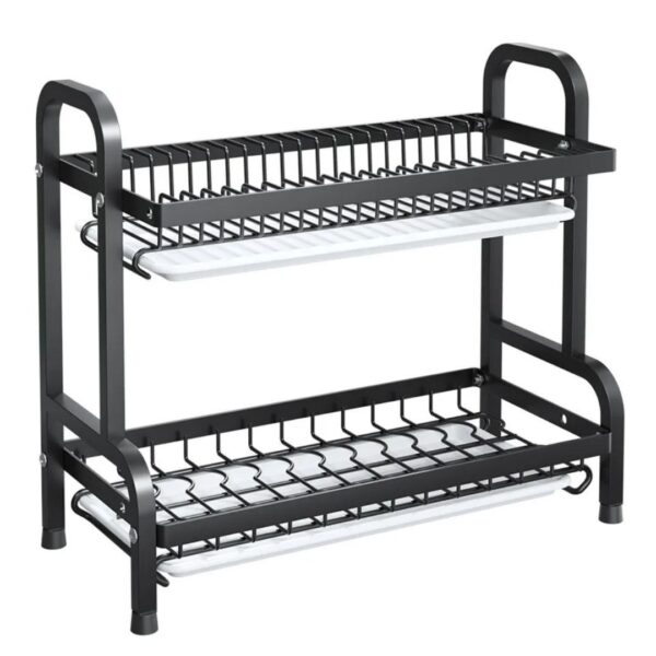 2-Tier Heavy-Duty Stainless Steel Dish Rack