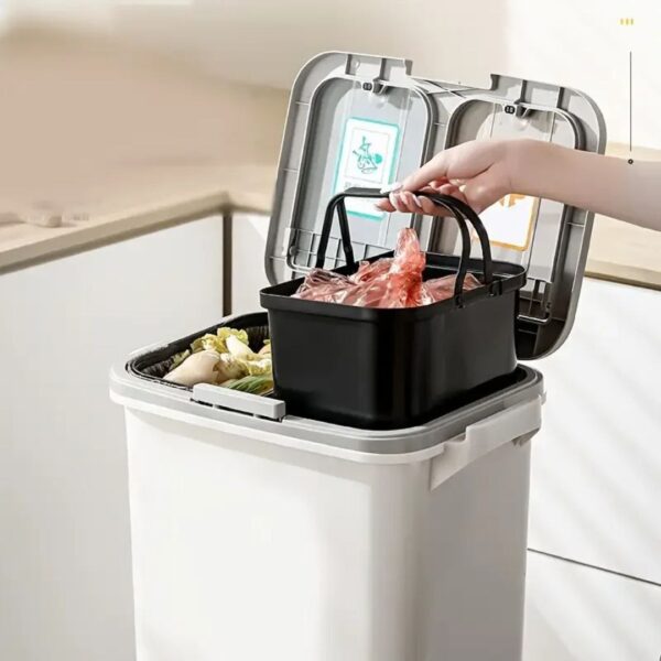 34L Modern Japanese-Style 3-in-1 Recycling Bin