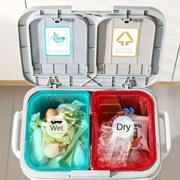 34L Modern Japanese-Style 3-in-1 Recycling Bin