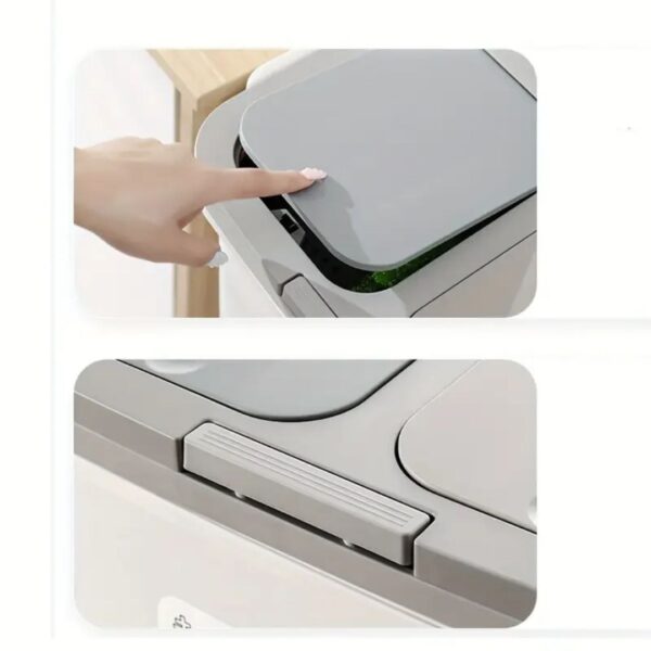 34L Modern Japanese-Style 3-in-1 Recycling Bin