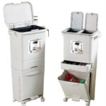 34L Modern Japanese-Style 3-in-1 Recycling Bin