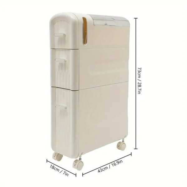 3-Tier Rolling Gap Storage Cabinet
