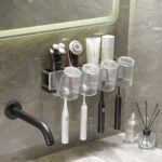 Acrylic Wall-Mounted Toothbrush & Razor Organizer