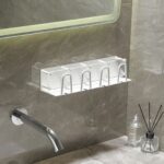 Acrylic Wall-Mounted Toothbrush & Razor Organizer