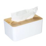 Modern Nordic Bamboo-Lid Tissue Holder