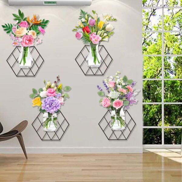 Hexagonal Wall-Mounted Floral Gallery