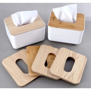 Bamboo-Lid Tissue Box