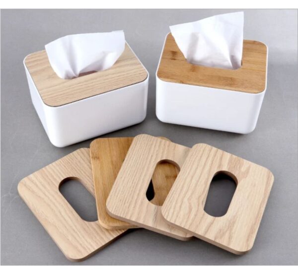 Bamboo-Lid Tissue Box
