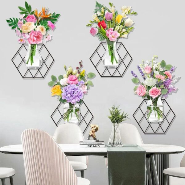 Hexagonal Wall-Mounted Floral Gallery
