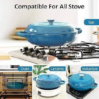 4-Quart Enameled Cast Iron Casserole Skillet