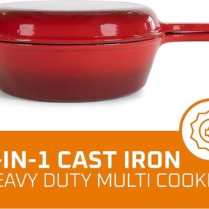 2-in-1 Professional Enameled Cast Iron Multi-Cooker