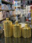 3-Piece Gold Shimmer Canister