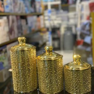 3-Piece Gold Shimmer Canister