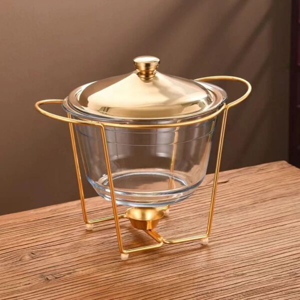 Royal-Glass 4.0L Soup Warmer & Glass Chafing Dish