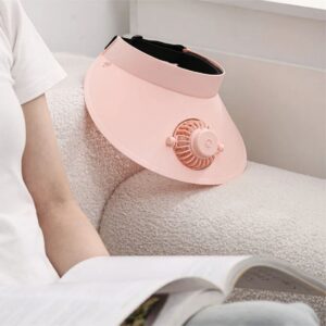 3-Speed Rechargeable Pink Sun Visor Fan
