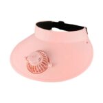 3-Speed Rechargeable Pink Sun Visor Fan