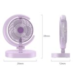 Half-Moon Rechargeable Desk Fan with Fill Light