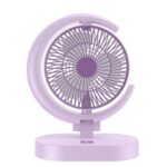 Half-Moon Rechargeable Desk Fan with Fill Light