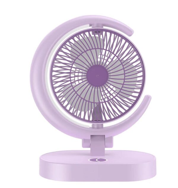 Half-Moon Rechargeable Desk Fan with Fill Light