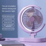 Half-Moon Rechargeable Desk Fan with Fill Light
