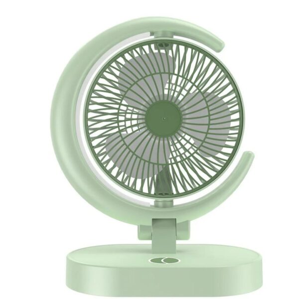 Half-Moon Rechargeable Desk Fan with Fill Light