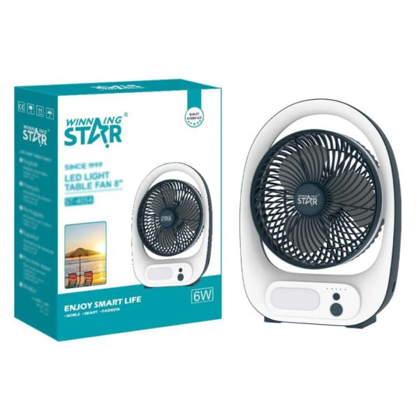 Winning Star™ ST-4054 LED Rechargeable 8" Table Fan