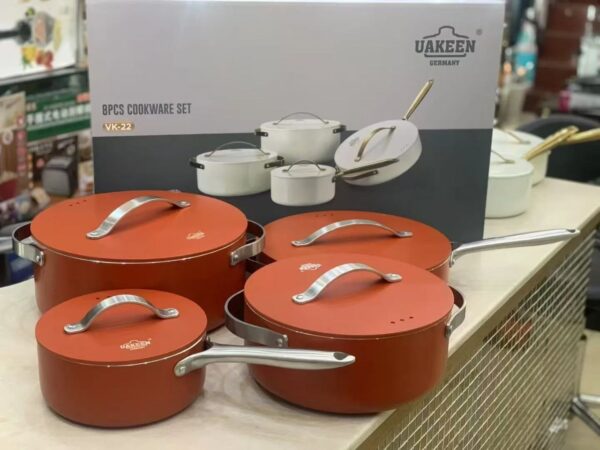 Uakeen 4-Piece Professional Granite Non-Stick Cookware Set