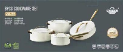 Uakeen 4-Piece Professional Granite Non-Stick Cookware Set