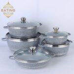 Dessini Italy 5-Piece Jumbo Granite Non-Stick Cookware Set