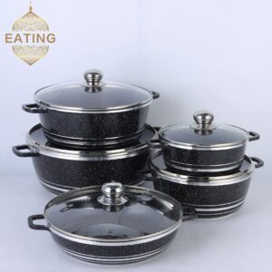 Dessini Italy 5-Piece Jumbo Granite Non-Stick Cookware Set