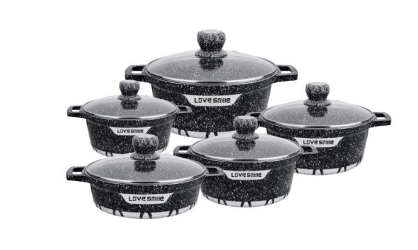 Life Smile™ 5-Piece Granite Cookware Set