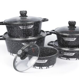 Life Smile™ 5-Piece Granite Cookware Set