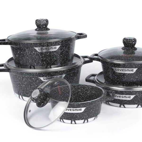 Life Smile™ 5-Piece Granite Cookware Set