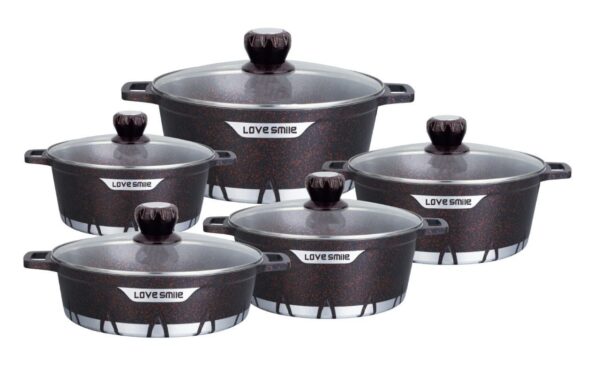 Life Smile™ 5-Piece Granite Cookware Set