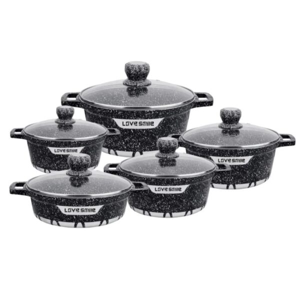 Life Smile™ 5-Piece Granite Cookware Set