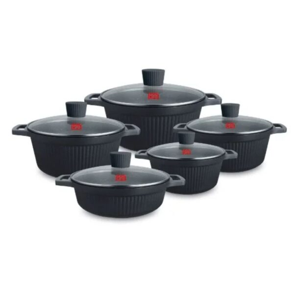 5-Piece Professional Die-Cast Granite Cookware Set
