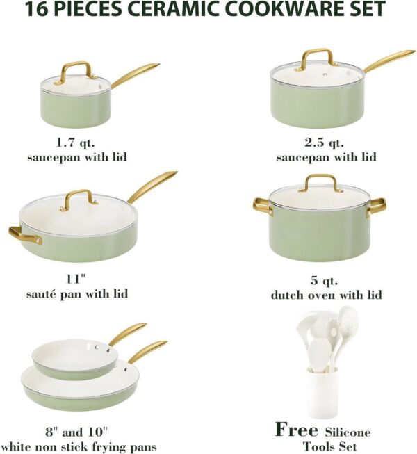 6-Piece Non-Toxic Ceramic Cookware & Utensil Set