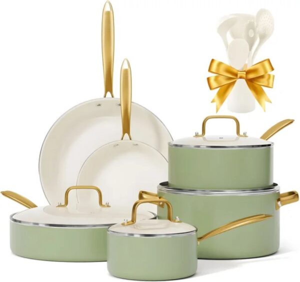 6-Piece Non-Toxic Ceramic Cookware & Utensil Set