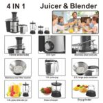 800W 4-in-1 Professional Centrifugal Juicer & Food Processor Set
