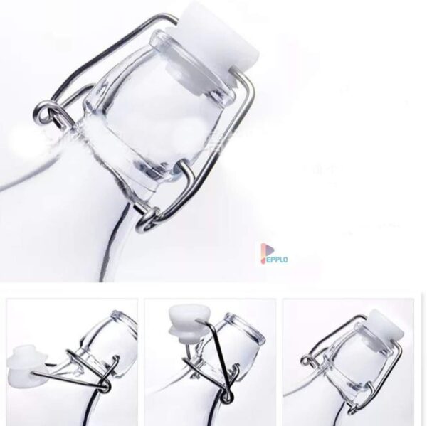 Clear Glass Flip-Top Bottles