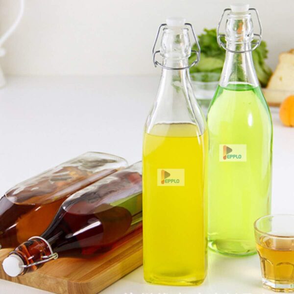 Clear Glass Flip-Top Bottles