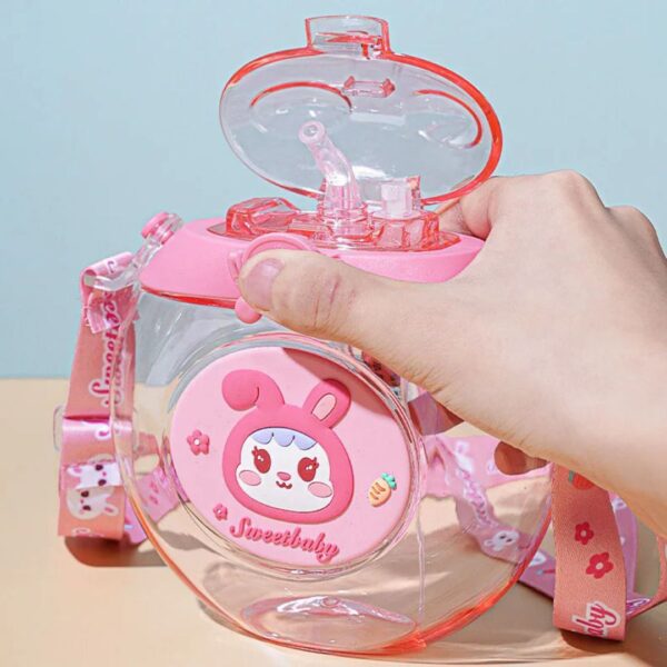 Kids Water Bottle with Straw & Strap