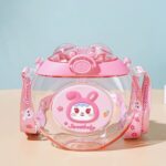 Kids Water Bottle with Straw & Strap