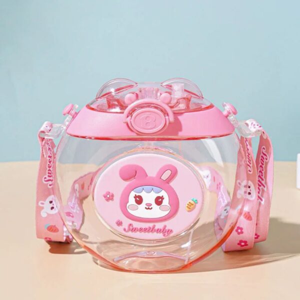 Kids Water Bottle with Straw & Strap