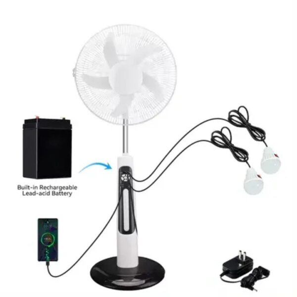 18-Inch Hybrid Rechargeable Solar Standing Fan