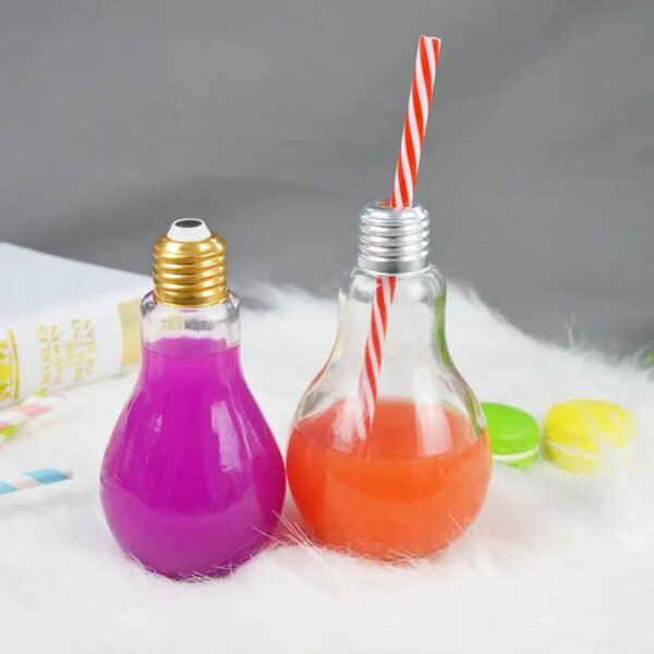 Light Bulb Beverage Cup with Straw