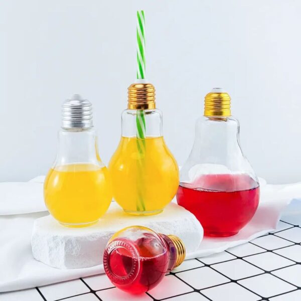 Light Bulb Beverage Cup with Straw