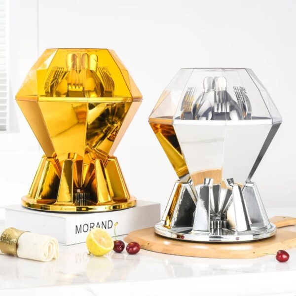 Modern 24-Piece Gold Cutlery Set