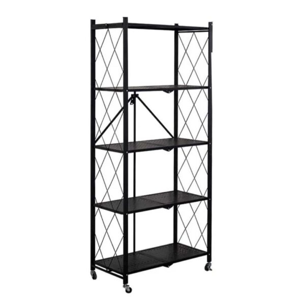 5-Tier Heavy-Duty Foldable Mobile Storage Rack